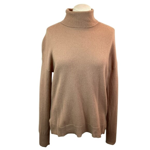 Nordstrom Cashmere Womens Medium Turtleneck Sweater Tan - Picture 3 of 10